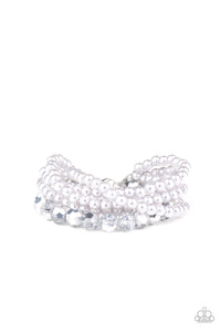 coil,rhinestones,Refined Renegade - Silver Bracelet