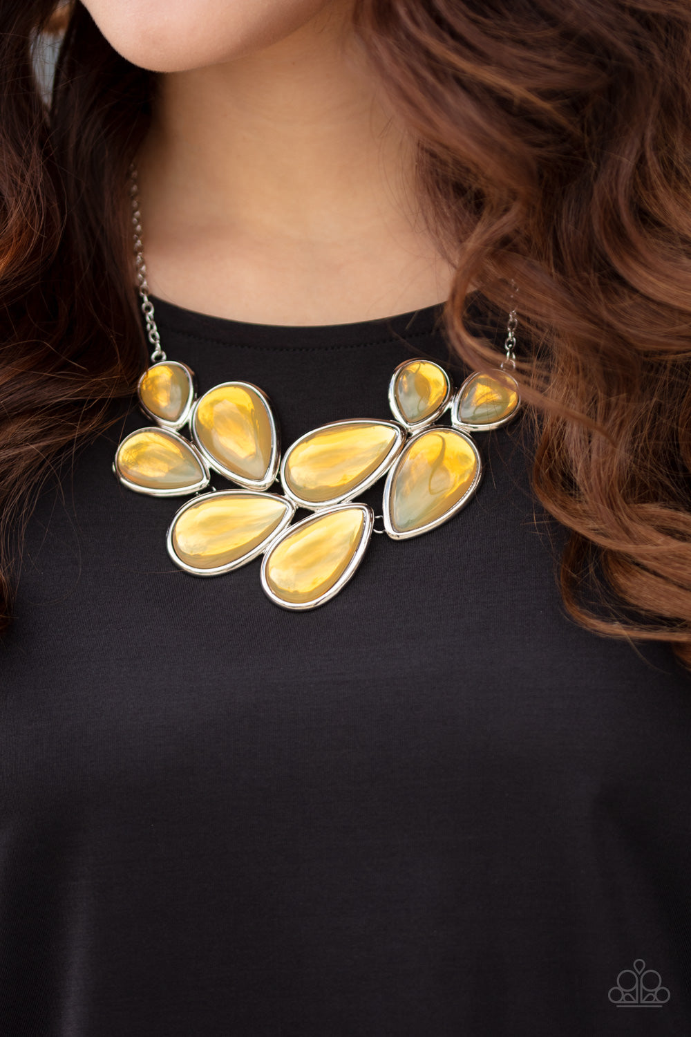 Iridescently Irresistible - Yellow Necklace Paparazzi Accessories