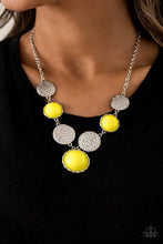 Load image into Gallery viewer, Bohemian Bombshell Yellow Necklace Paparazzi Accessories