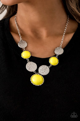 Bohemian Bombshell Yellow Necklace Paparazzi Accessories