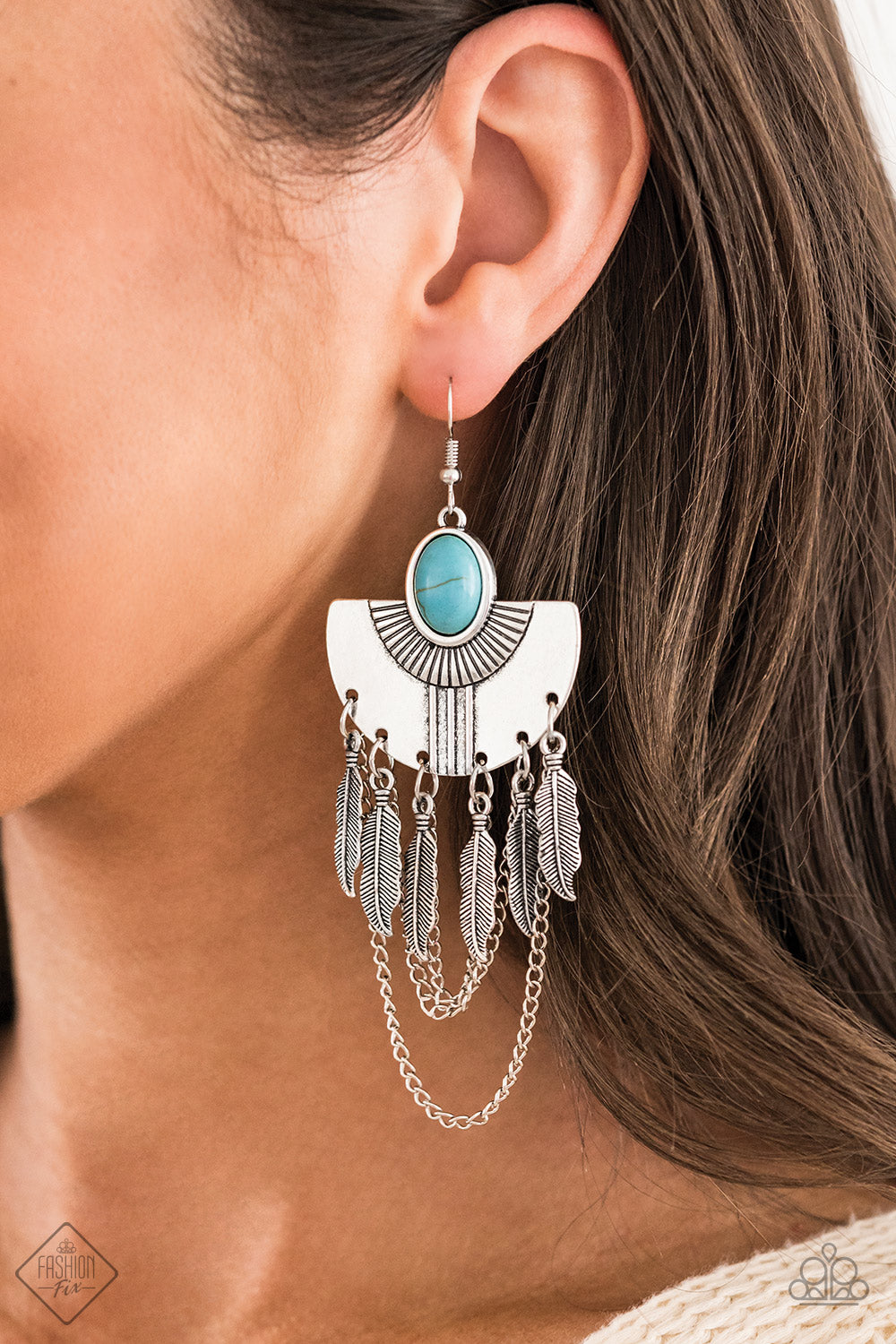 Sure Thing Chief! Blue Earring Paparazzi Accessories