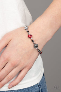 Stargazing Sparkle Red Rhinestone Bracelet Paparazzi Accessories