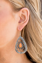Load image into Gallery viewer, Floral Frill Orange Earring Paparazzi Accessories