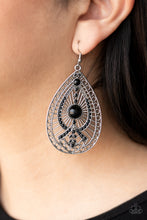 Load image into Gallery viewer, Just Dropping By Black Earrings Paparazzi Accessories