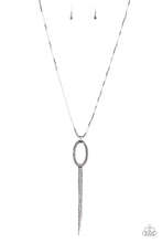 Load image into Gallery viewer, Head OVAL Heels - Black Gunmetal Hematite Rhinestone Necklace Paparazzi Accessories