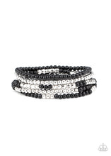 Load image into Gallery viewer, Stacked Showcase - Black Stretchy Bracelet Paparazzi Accessories