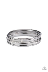 Bangles,gunmetal,rhinestones,Be There With Baubles On - Black Gunmetal Bangles Bracelet