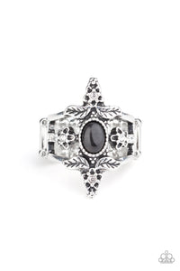 black,cat's eye,Dainty Back,Skinny Back,Wide Back,Fleur de Fancy - Black Ring