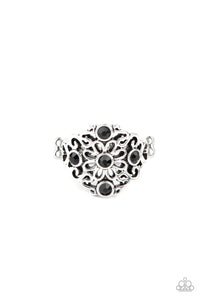 black,Dainty Back,floral,rhinestones,Skinny Back,Wide Back,One DAISY At A Time - Black Ring