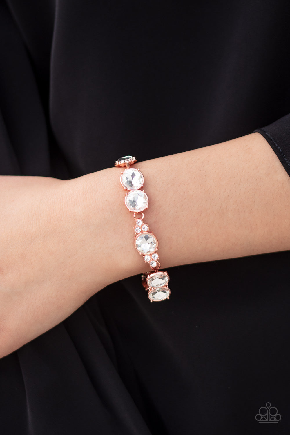 Care To Make A Wager Copper Rhinestone Bracelet Paparazzi Accessories