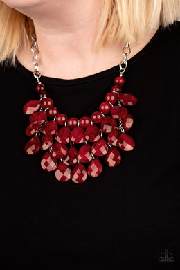 Sorry To Burst Your Bubble - Red Necklace Paparazzi Accessories