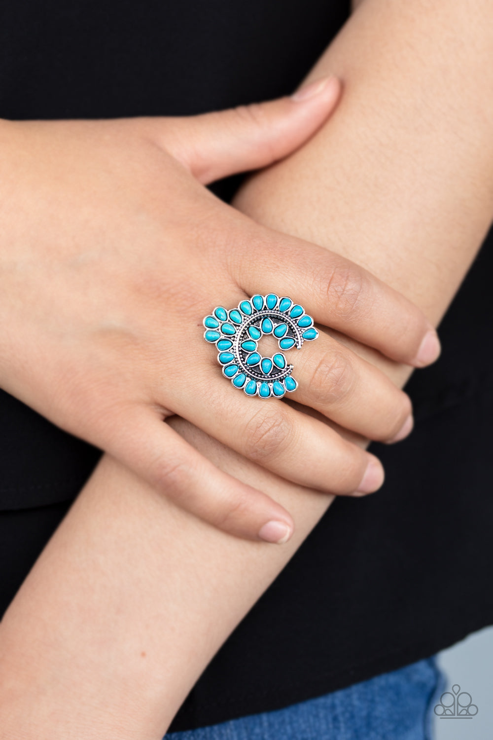 Trendy Talisman Blue Stone Ring Paparazzi Accessories