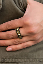 Load image into Gallery viewer, Crank It Up Brass Ring Paparazzi Accessories