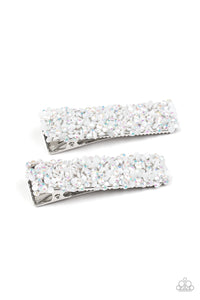 Hair Bow,iridescent,multi,white,HAIR Comes Trouble - White Hair Accessory
