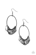 Load image into Gallery viewer, Halo Effect - Black Earrings Paparazzi Accessories
