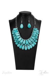 2020 Zi,short necklace,silver,turquoise,The Amy Zi Collection Necklace