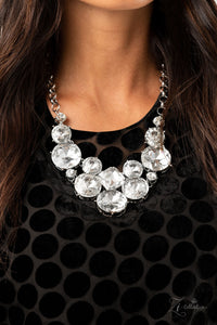 2020 Zi,rhinestones,short necklace,silver,Unpredictable Zi Collection White Rhinestone Necklace