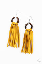 Load image into Gallery viewer, Easy To PERSuede Yellow Earrings Paparazzi Accessories