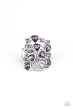 Load image into Gallery viewer, Glitter Flirt - Purple Rhinestone Heart Ring Paparazzi Accessories