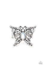 Load image into Gallery viewer, Flutter Flavor - Blue Cat&#39;s Eye Butterfly Ring Paparazzi Accessories