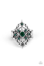 Load image into Gallery viewer, Imperial Iridescence - Green Rhinestone Ring Paparazzi Accessories