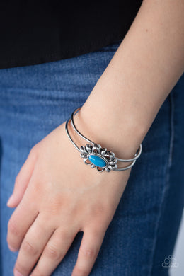 Serene Succulent Blue Hinge Bracelet Paparazzi Accessories