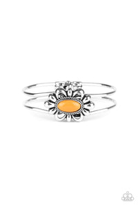 floral,hinge,orange,Serene Succulent Orange Hinge Bracelet