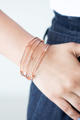 Stellar Orbit - Copper Bangle Bracelets Paparazzi Accessories