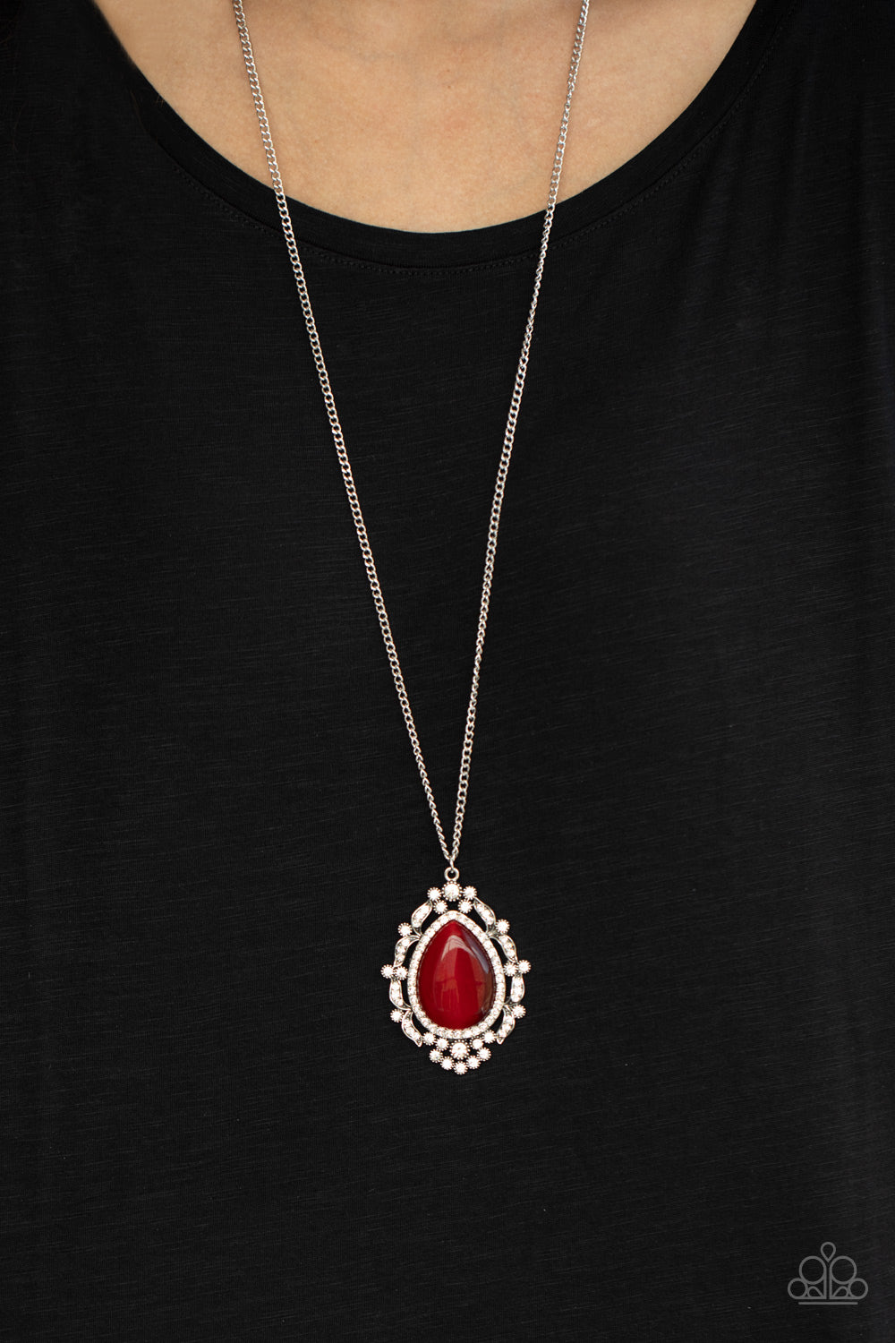 Frozen Gardens - Red Necklace Paparazzi Accessories
