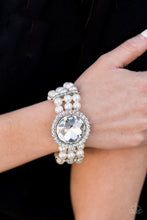 Load image into Gallery viewer, Speechless Sparkle White Rhinestone Pearl Bracelet Paparazzi Accessories
