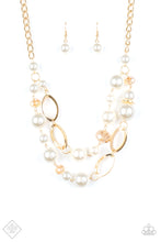 Load image into Gallery viewer, High Roller Status Gold Pearl Necklace Paparazzi Accessories