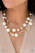 Load image into Gallery viewer, High Roller Status Gold Pearl Necklace Paparazzi Accessories