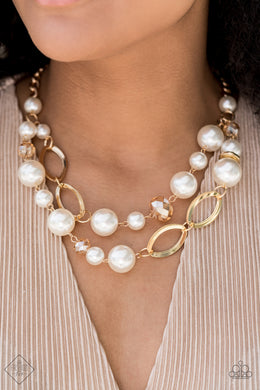 High Roller Status Gold Pearl Necklace Paparazzi Accessories