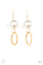 Load image into Gallery viewer, Big Spender Shimmer Gold Pearl Earrings Paparazzi Accessories