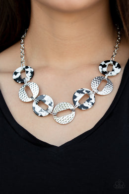 Retro Retrograde - White Necklace Paparazzi Accessories