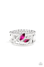 Load image into Gallery viewer, Tilted Twinkle - Pink Rhinestone Ring Paparazzi Accessories