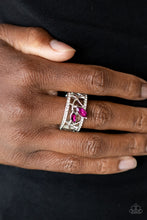 Load image into Gallery viewer, Tilted Twinkle - Pink Rhinestone Ring Paparazzi Accessories