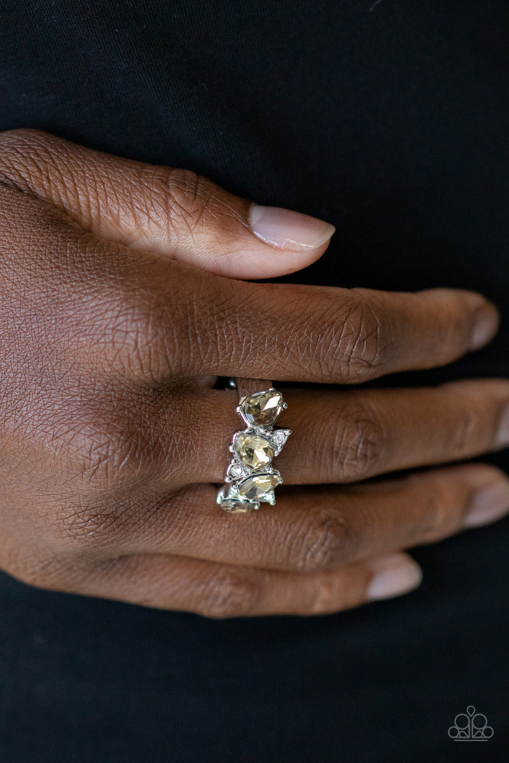 Majestically Modern - Brown Rhinestone Ring Paparazzi Accessories