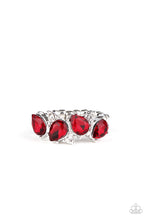 Load image into Gallery viewer, Majestically Modern - Red Rhinestone Ring Paparazzi Accessories