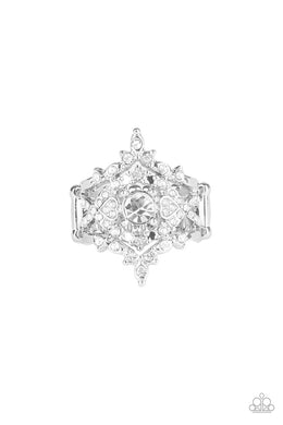 Royal Love Story - White Rhinestone Ring Paparazzi Accessories