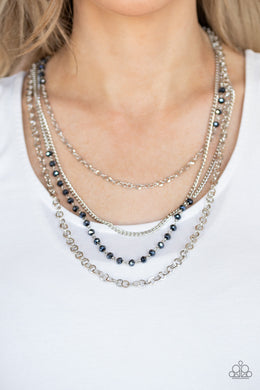 Flickering Lights - Blue Necklace Paparazzi Accessories