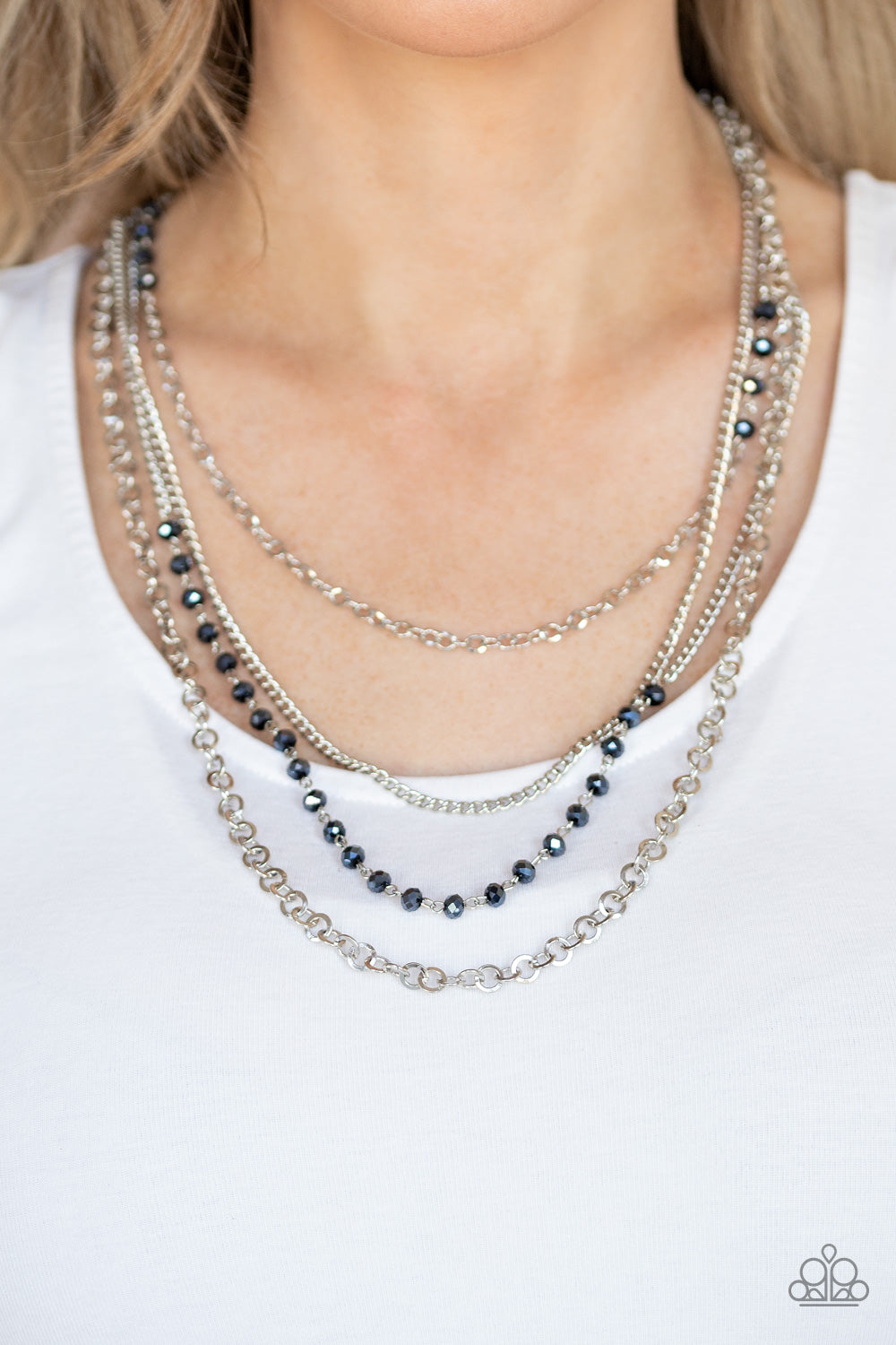 Flickering Lights - Blue Necklace Paparazzi Accessories