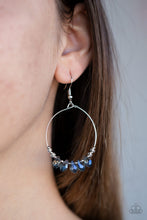 Load image into Gallery viewer, Holographic Hoops - Blue Earrings Paparazzi Accessories