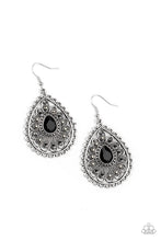 Load image into Gallery viewer, Eat, Drink, and BEAM Merry - Black Rhinestone Earrings Paparazzi Accessories