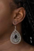 Load image into Gallery viewer, Eat, Drink, and BEAM Merry - Black Rhinestone Earrings Paparazzi Accessories