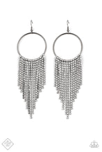 Load image into Gallery viewer, Streamlined Shimmer Black Earrings Paparazzi Accessories