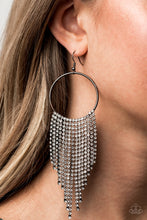 Load image into Gallery viewer, Streamlined Shimmer Black Earrings Paparazzi Accessories