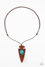 Load image into Gallery viewer, Hold Your ARROWHEAD Up High Blue Stone Urban Necklace Paparazzi Accessories