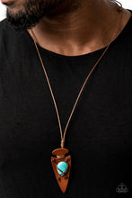 Load image into Gallery viewer, Hold Your ARROWHEAD Up High Blue Stone Urban Necklace Paparazzi Accessories