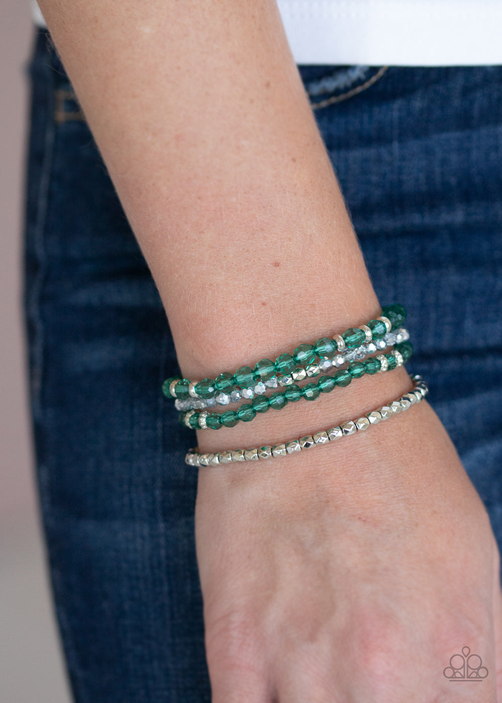 Crystal Crush - Green Bracelet Paparazzi Accessories